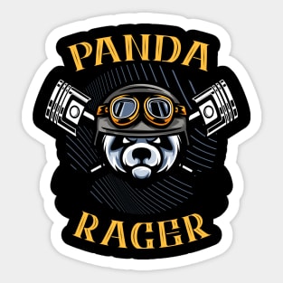 Panda Racer Motorcyclist Biker Gift Sticker